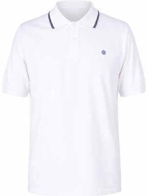 Trender Logolu Pike Çizgi Yaka Ekru Erkek Polo Yaka T-Shirt 2063