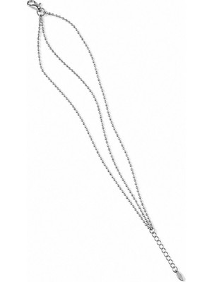 Balenbi Jewelry Kadın Üç Sıralı Ince Zincir Kararmaz Çelik Bileklik Gümüş Renk 1118
