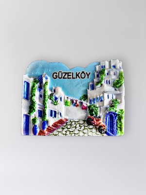 Mundy Güzelköy Polyester Kabartmalı Magnet 6,5x5 cm Dekoratif Hediyelik Buzdolabı Süsü (KOD:1339)