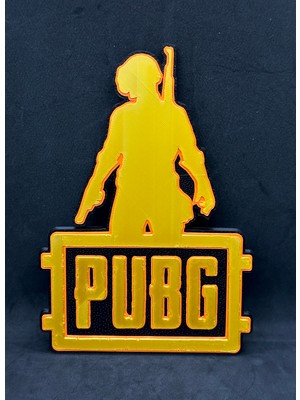Goka 3D Craft Pubg Battlegrounds Silüet Temalı 3D Duvar Dekoru - 18 cm Slim Versiyon (Çift Taraflı Bantlı)