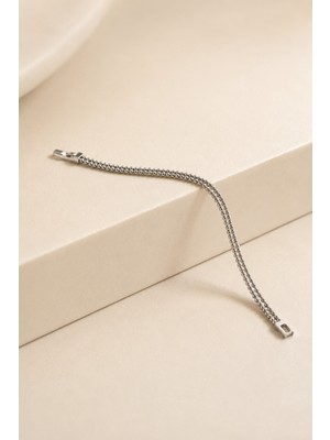 Balenbi Jewelry Kadın Çift Sıralı Boncuk Zincir Kararmaz Çelik Bileklik Gümüş Renk 1125