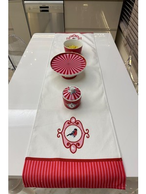 Empressco 40X140CM Dokuma Leek Tutmaz Baskılı Tüyü Kumaş Masa Örtüsü