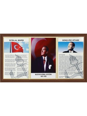 Empressco 45X90 cm Atatürk Temalı Mdf Çerçeveli Milli Levha Tablo