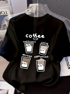 Etiler Collection Baskılı Oversize Bisiklet Yaka T-Shirt - Siyah