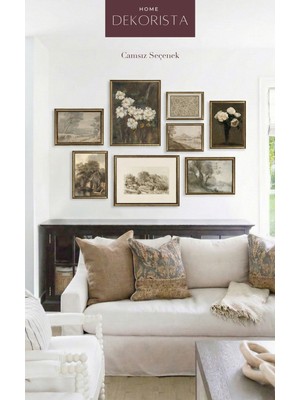 Empressco 8'li Vintage Manzara Çerçevesiz Tablo Seti 125X90CM