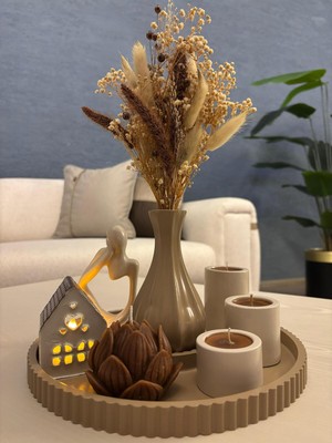 Empressco Şık Tepsili Mum Seti, Huzur ve Atmosfer Katıyor, Hediye Seçeneği