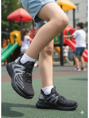 Empressco Çocuk Unisex Siyah Füme Günlük Lastikli Triko Sneaker Spor Ayakkabı 31-35 - Fiyatı, Yorumları