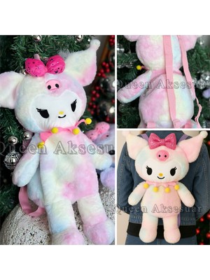 Empressco Dev 50CM Pembe Geçişli Gökkuşağı Renkli Kuromi Karakter Peluş Oyuncak Sırt Çantası - Fiyatı, Yorumları