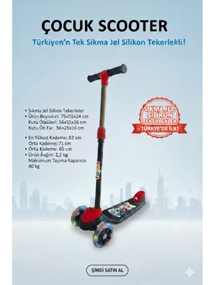 Empressco Toys Işıklı Silikon Jel Tekerlekli Ayarlanabilir Yükseklik Fonksiyonlu Çocuk Scooter - Fiyatı, Yorumları