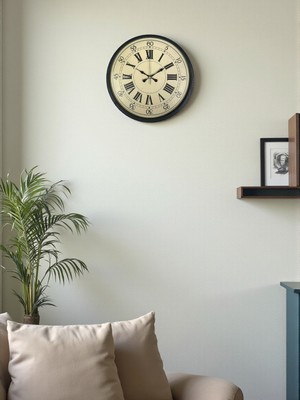 TKÇ 36 cm Siyah Retro Tasarım Duvar Saati