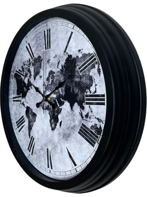 TKÇ Worldline Black 40 cm Metal Duvar Saati