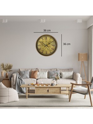 TKÇ Kahverengi Vintage 36 cm Duvar Saati