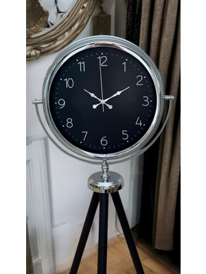 TKÇ Krom Zarif Tripod Ayaklı Saat
