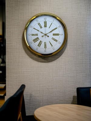 TKÇ Royal Gold 40 cm Metal Duvar Saati
