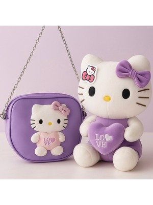 Empressco Hello Kitty Mor Peluş Oyuncak 35CM + Deri Çanta – Şık Hediye Seti - Fiyatı, Yorumları