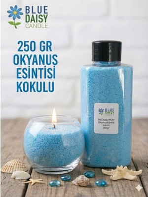 Empressco 250 gr Mavi Okyanus Esintisi Kokulu Inci Tozu Mum (30 Adet, 4cm Fitil)