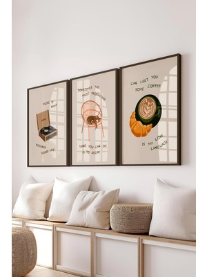 Empressco Minimalist Çizim Temalı 3'lü Siyah Çerçeveli Poster Seti