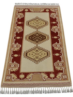 Zehra Abla Halı Yeni El Dokuma Modern Zarif Gemi Suyu Model Milas Yün Halı 7363