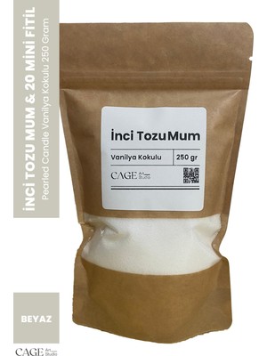 Empressco Organik Inci Tozu Mum 250G Vanilya Aroması 20 Fitil ile Romantik Atmosfer