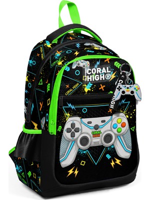 Empressco Kids Siyah Fosforlu Yeşil Gamer Desenli Üç Bölmeli Okul Sırt Çantası 23654 - Fiyatı, Yorumları