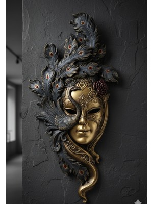 Empressco Şık Dekoratif Maske Pano Duvar Heykel 53X26CM, Ev ve Ofis Için Tasarım