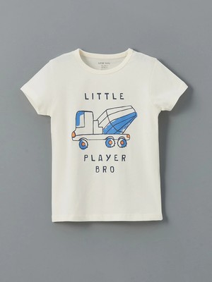 Lc Waikiki Yeni Sezon Bisiklet Yaka Baskılı Erkek Bebek Pijama Üst