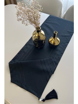 Empressco Şık Siyah Lara Runner Örtüsü 40X145, Kaliteli ve Dayanıklı Tasarım