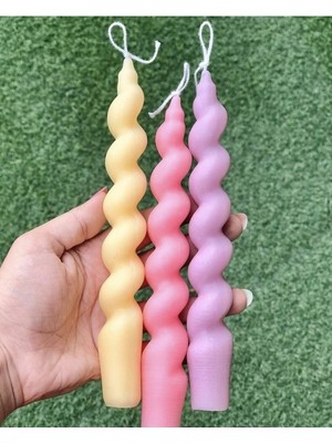 Empressco 3'lü Spiral Burgu Kokulu Şamdan Mum Seti, Şık ve Aromatik Aydınlatma