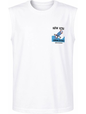 Trender 8045 New York Baskı Beyaz Erkek Çocuk Atlet 26YSS2000044