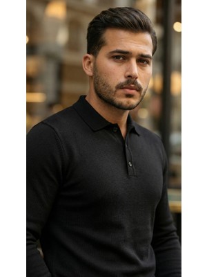 Lune Store Erkek Düğme Yakalı Triko