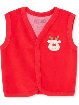 Hellobaby Unisex Yelek Hayvan Baskılı Çıtçıtlı V Yaka Atlet
