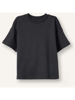 DeFacto Regular Fit Kısa Kollu Basic Antrasit Tişört Erkek Bebek H4177A526AU