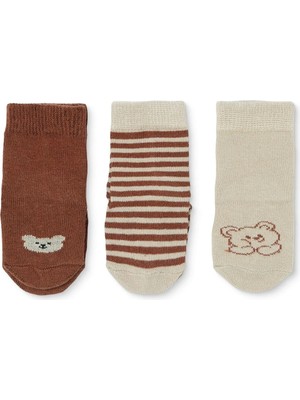 Hellobaby Erkek Bebek 3lü Kaydırmaz Çorap Hayvan Baskılı