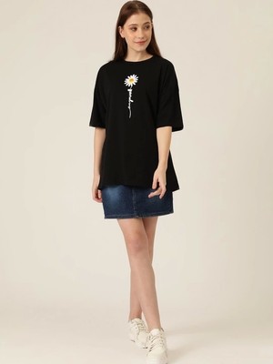Etiler Collection Baskılı T-Shirt - Siyah