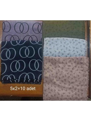 Tuğba Desenli Flamli Pamuklu Eşarp Pamuk Yazma (10 ADET)100X100 Ebat