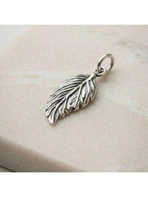 Ebrar Silver Gümüş Tüy Kolye Ucu 925 Ayar Gümüş Küçük Boy Kuş Tüyü Figürlü Unisex Kolye Ucu