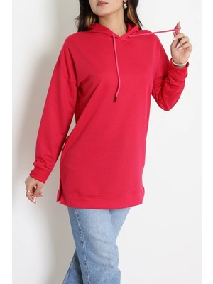 Modi 2 Iplik Kapşonlu Tunik Sweat Fuşya - 42766.1878.