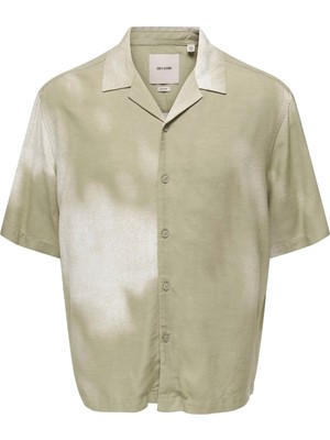 Only & Sons Ekru Erkek Rahat Desenli Gömlek Onsharvı Rlx Resort Ss 041 Aop Shır