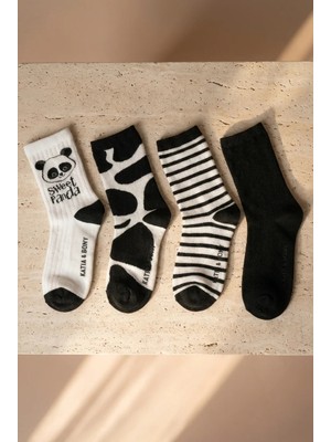 Katia & Bony 4'lü Paket Panda Desenli Çocuk Soket Çorap