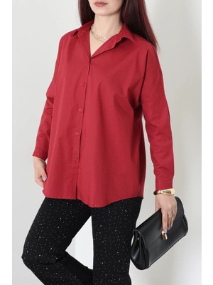 Modi Oversize Poplin Gömlek Kırmızı - 44091.2118.