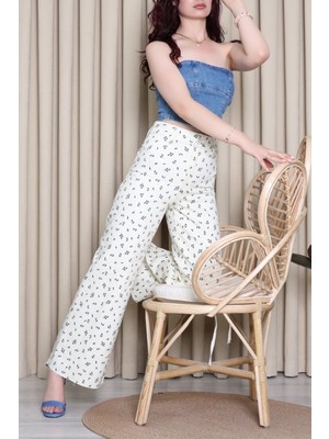 Modi Desenli Kot Pantolon Açıksarı - 75083.2049.