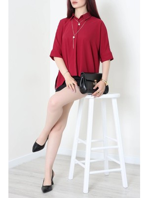 Modi Kolyeli Gömlek Bordo - 75013.360.