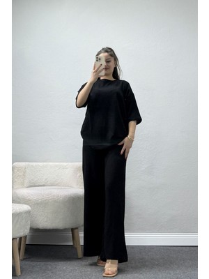 Modi Bisiklet Yaka Oversize Bürümcük Takım Siyah - 55127.599.