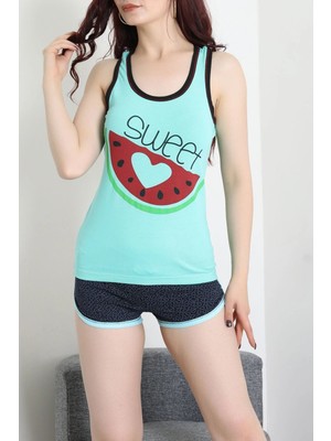 Modi Şortlu Pijama Takımı Suyeşili - 52357.2161.