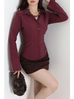 Modi Modal Fit Gömlek Mürdüm - 44161.1402.