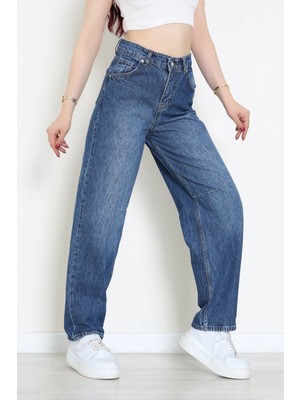 Modi Beli Tokalı Baggy Kot Pantolon Mavi - 32491.1606.