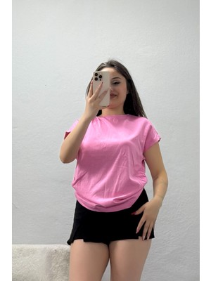 Modi Yan Büzgülü Modal Bluz Pembe - 4259.1247.