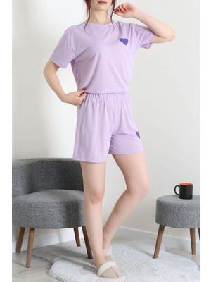 Modi Süprem Baskılı Şortlu Pijama Takımı Lila - 53528.1567.