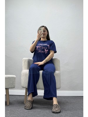 Modi Süprem Baskılı Pijama Takımı Lacipembe - 53526.1567.
