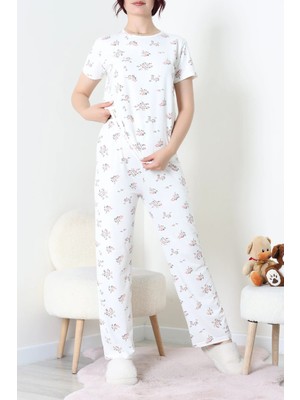 Modi Milan Alt Üst Aynı Pijama Takımı Beyaz - 53617.1857.
